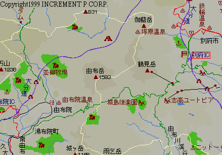 由布岳周辺マップ